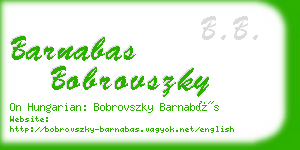 barnabas bobrovszky business card
